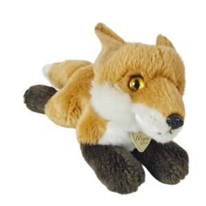 Realistic Red Fox Plush Stuffed Animal Laying 12 Inch Miyoni Aurora World Toy